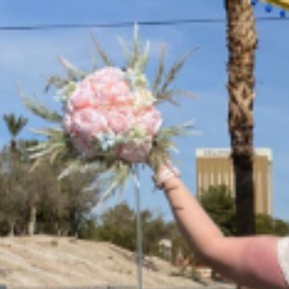 LESING Bridal Wedding Bouquet -Artificial Rose, Hydrangea, Baby's Breath Thistle - Picture 15 of 15